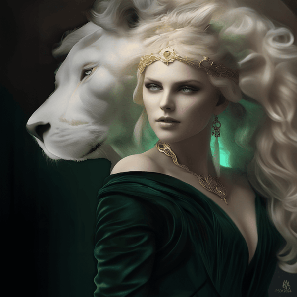 White Lioness (8 in x 8 in)